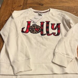 Women's Festive Cream Sweater with Jolly Design